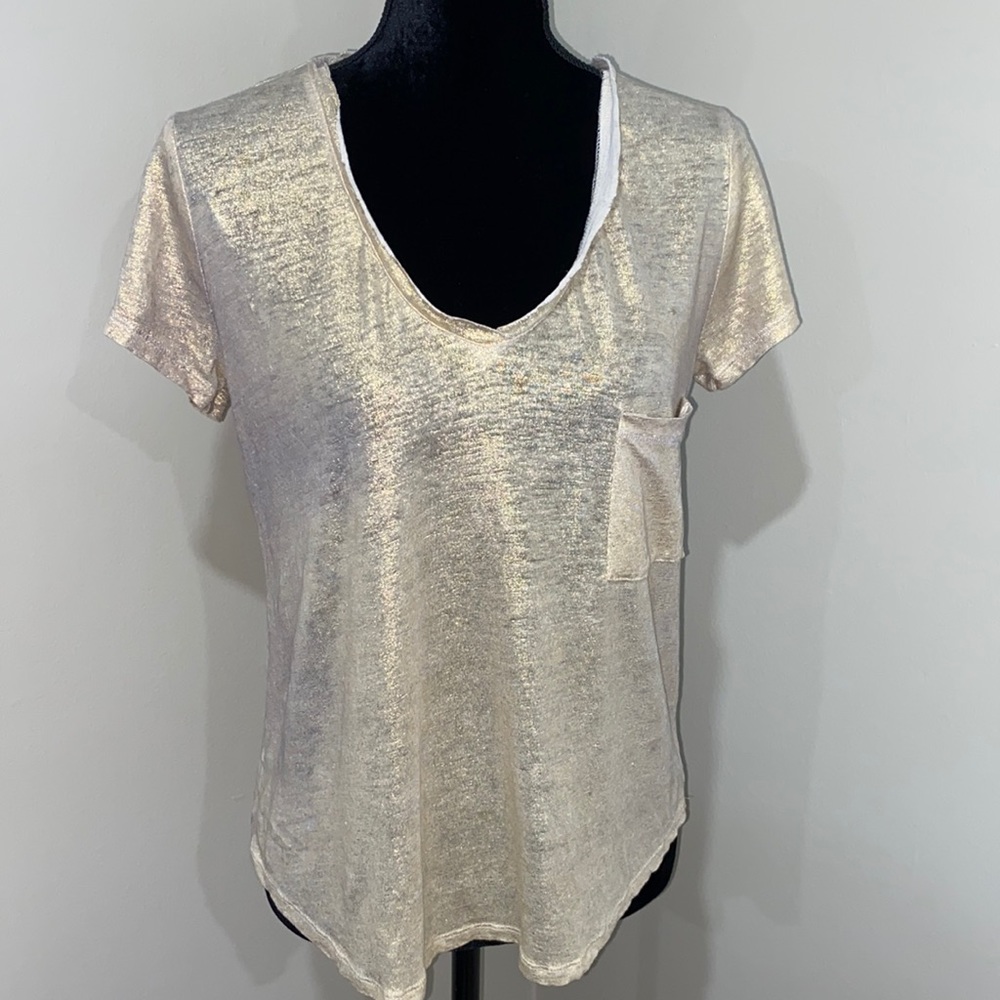 Bordeaux Gold Short Sleeve Top Size M